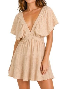 aerie Pool to Party Gauzy Flutter Sleeve Dress - Size Small